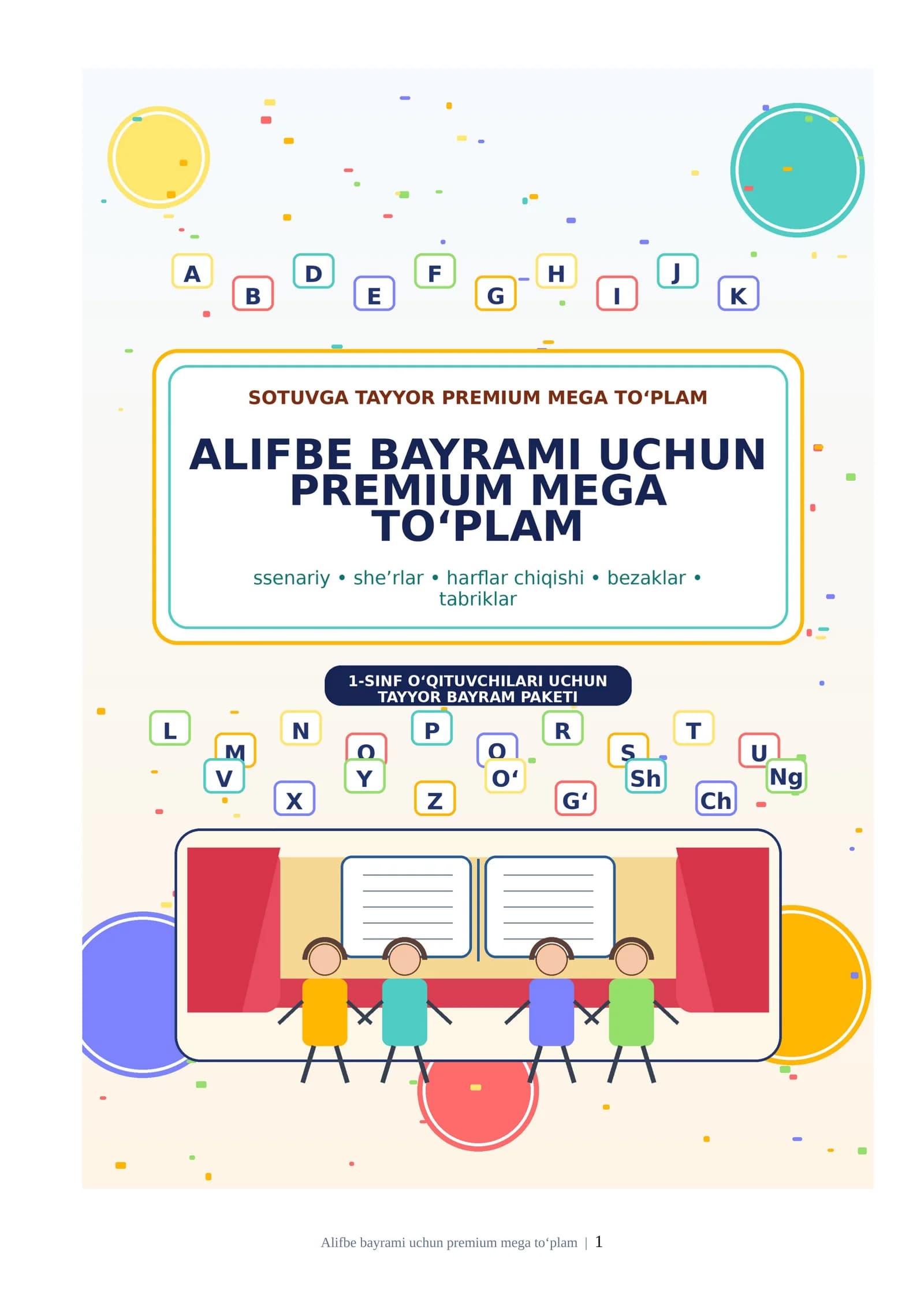 Alifbe bayramini tayyor holatda o‘tkazishga mo‘ljallangan Word mahsulot