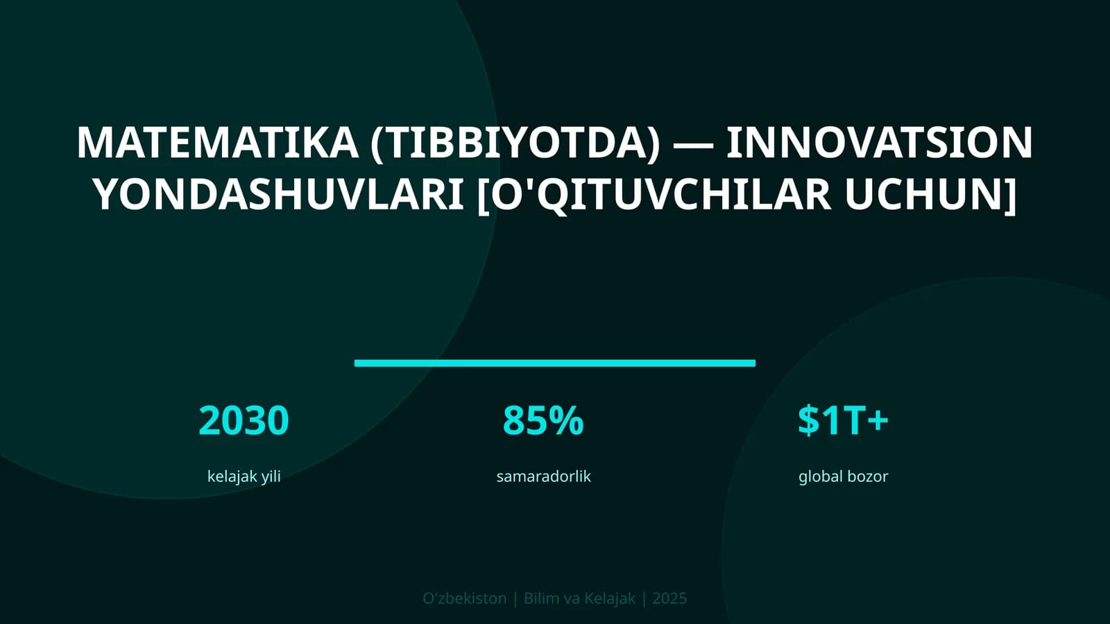 Matematika (tibbiyotda) - innovatsion yondashuvlari [o'qituvchilar uchun]