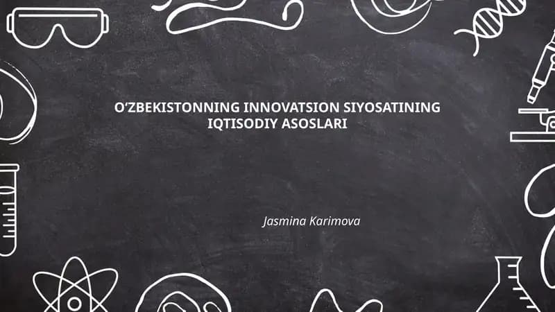Innovatsion Siyosatning Iqtisodiy Asoslari