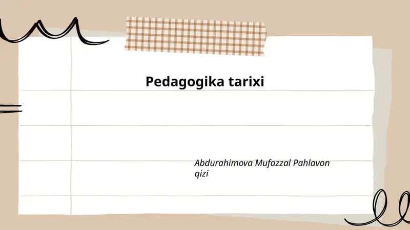 Pedagogika tarixi