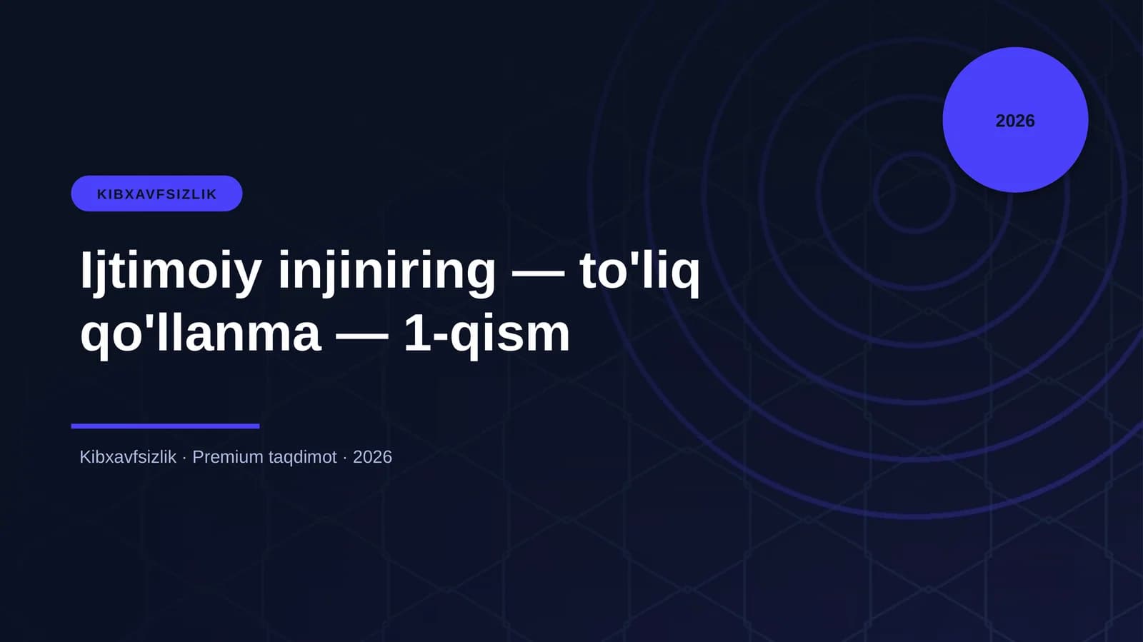 Ijtimoiy injiniring — to'liq qo'llanma — 1-qism