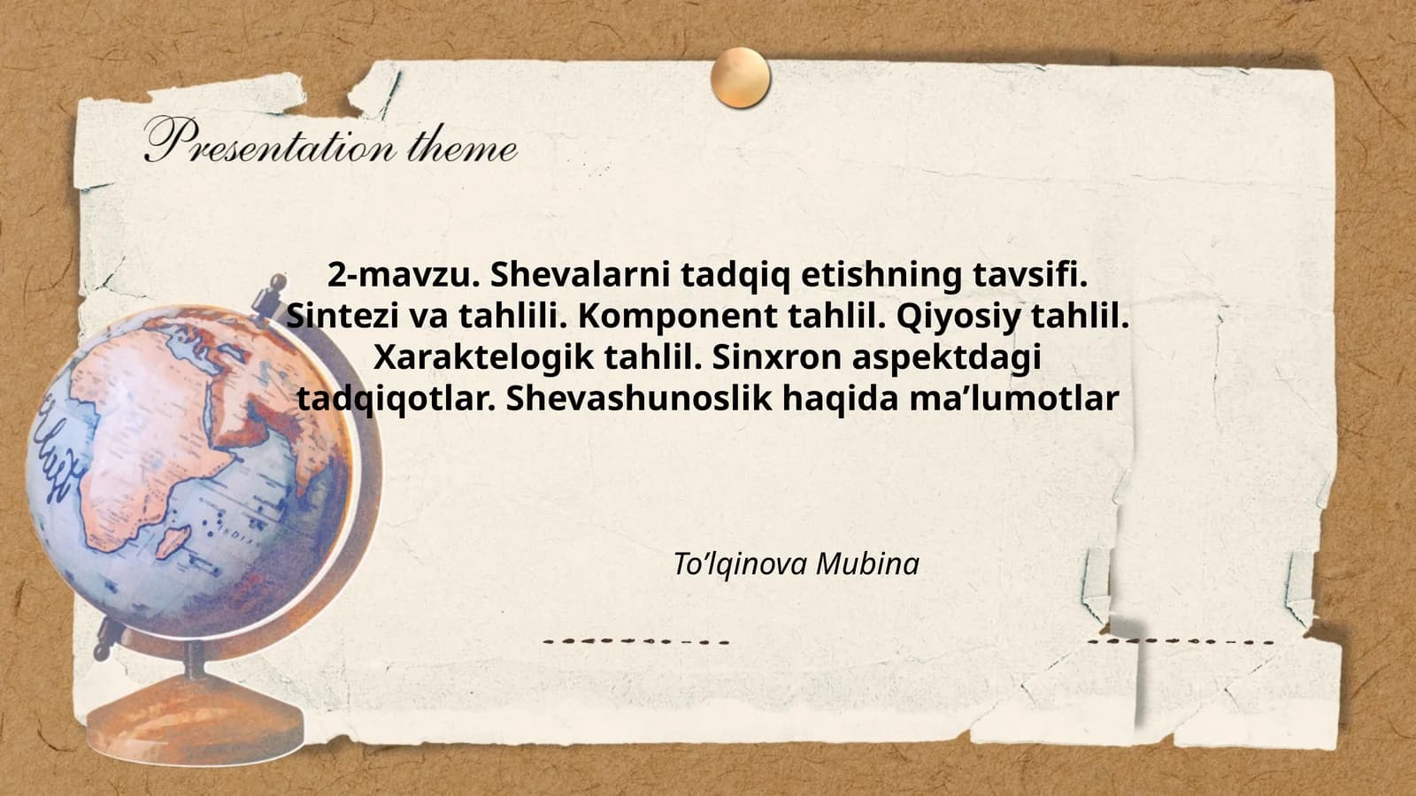 Shevalarni tadqiq etishning tavsifi