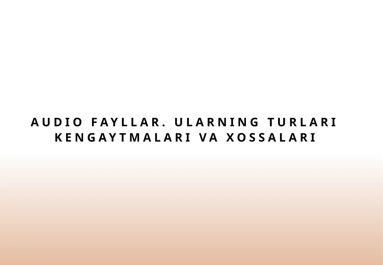 Ovozli formatlar