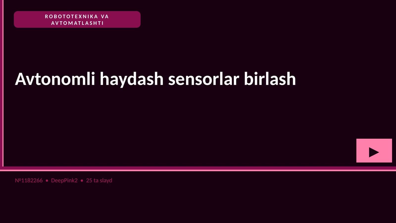 AVTONOMLI HAYDASH SENSORLAR BIRLASH