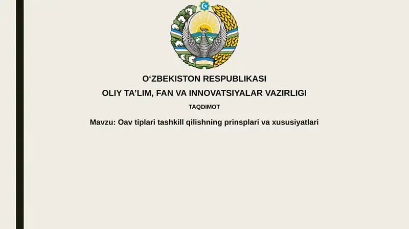 Oziq-ovqat turlarini tashkil etishning asosiy tamoyillari