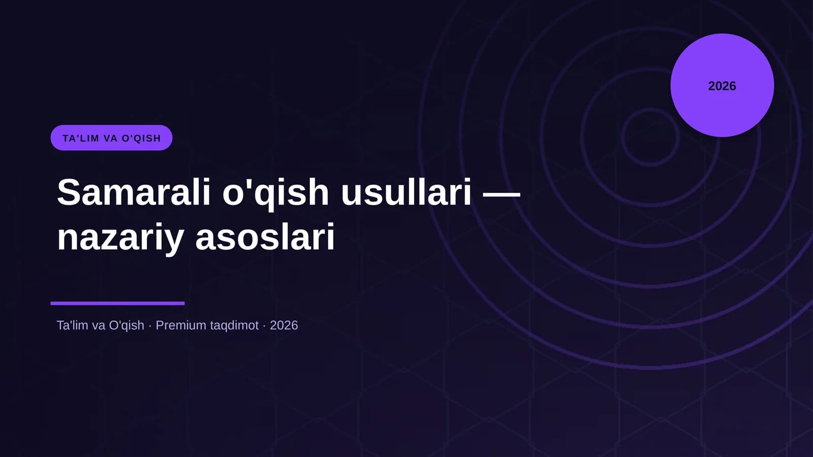 Samarali o'qish usullari — nazariy asoslari