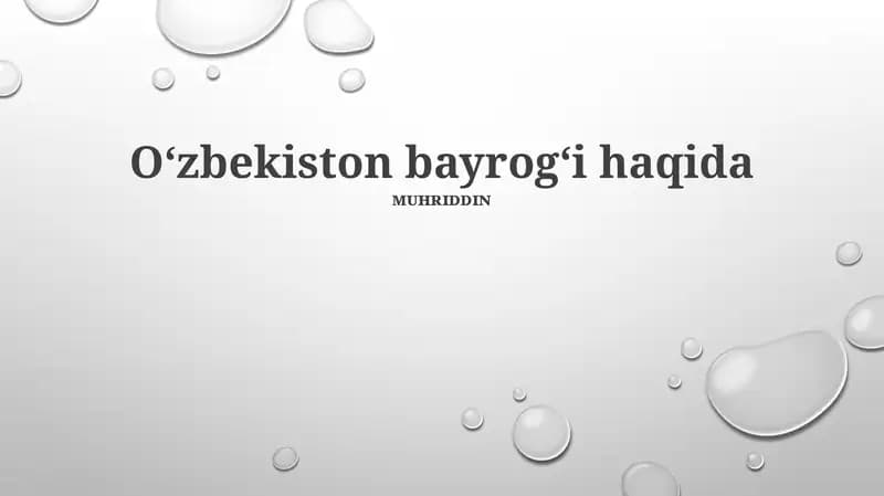 Oʻzbekiston bayrogʻi haqida