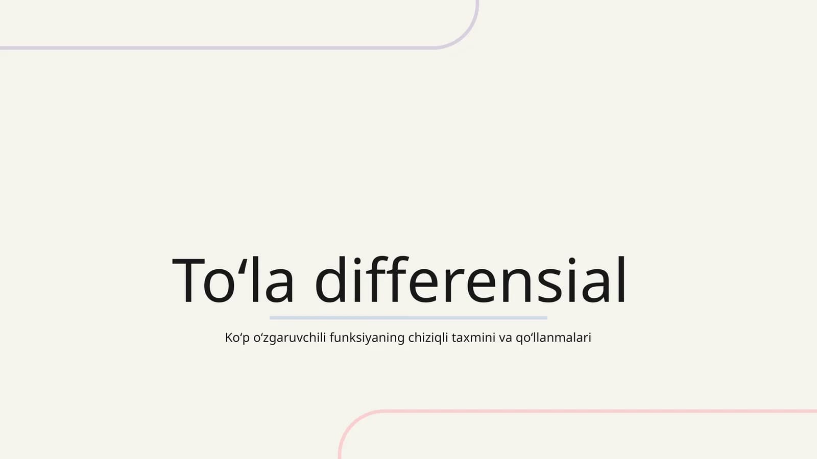 toʻla differensial