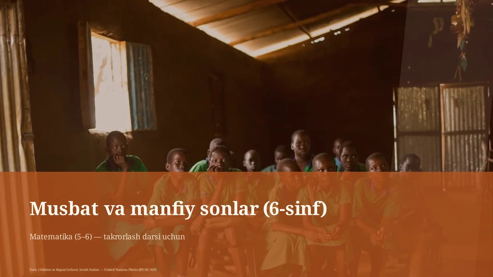 Musbat va manfiy sonlar (6-sinf)