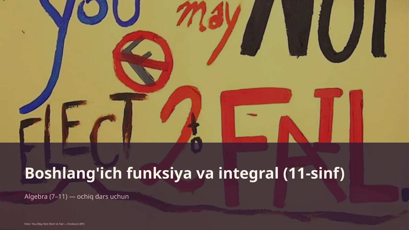 Boshlang'ich funksiya va integral (11-sinf)