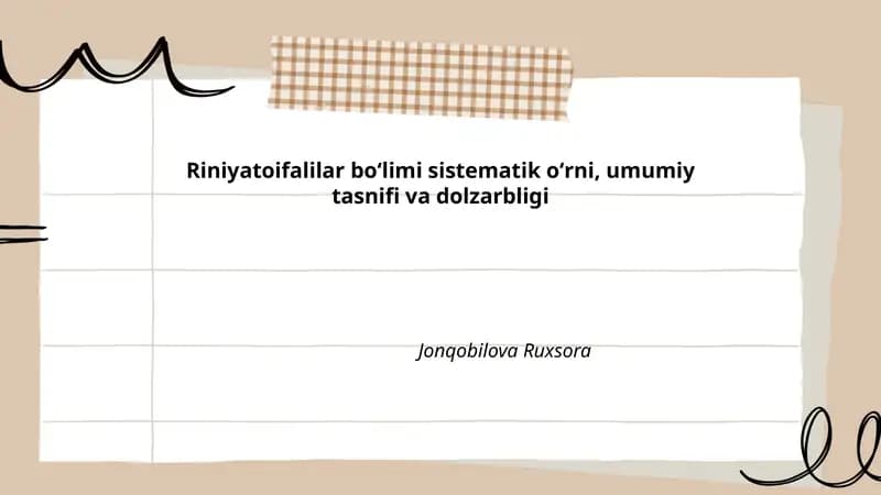Riniyatoifalilar boʻlimi