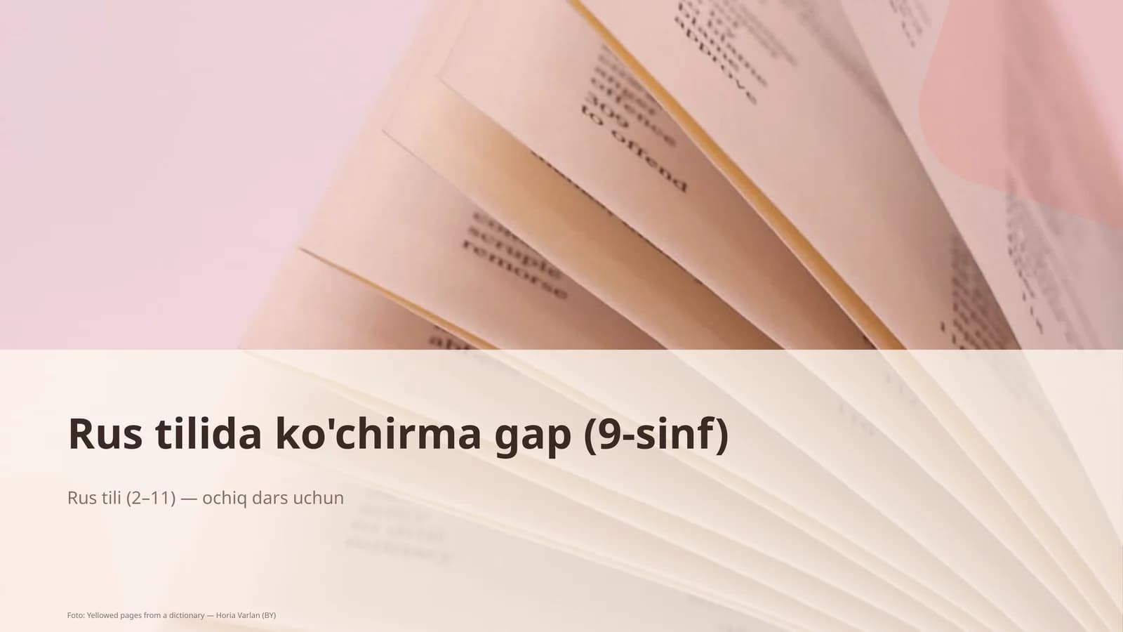 Rus tilida ko'chirma gap (9-sinf)