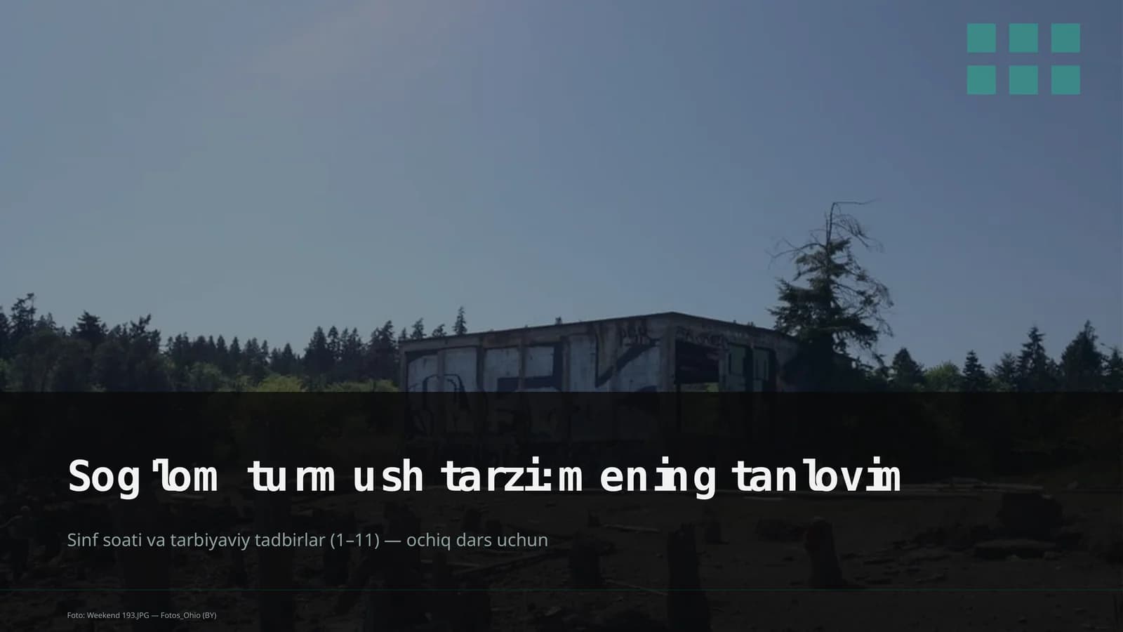 Sog'lom turmush tarzi: mening tanlovim