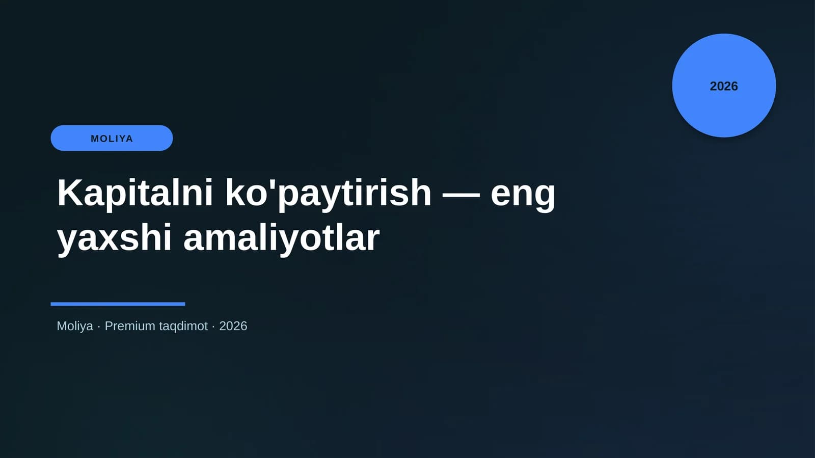 Kapitalni ko'paytirish — eng yaxshi amaliyotlar