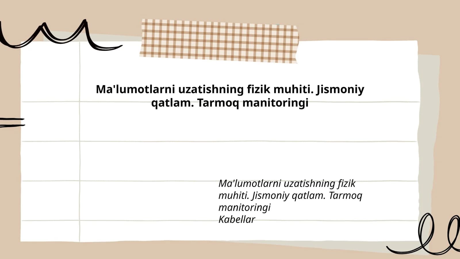 Ma'lumotlarni uzatish kabel turlari