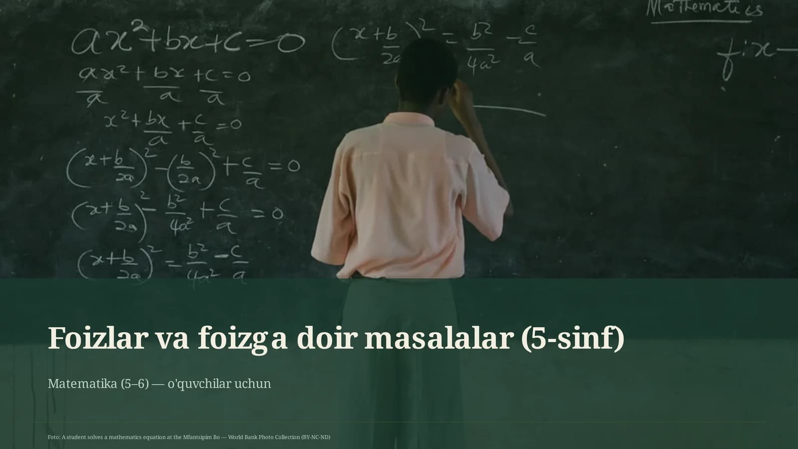 Foizlar va foizga doir masalalar (5-sinf)