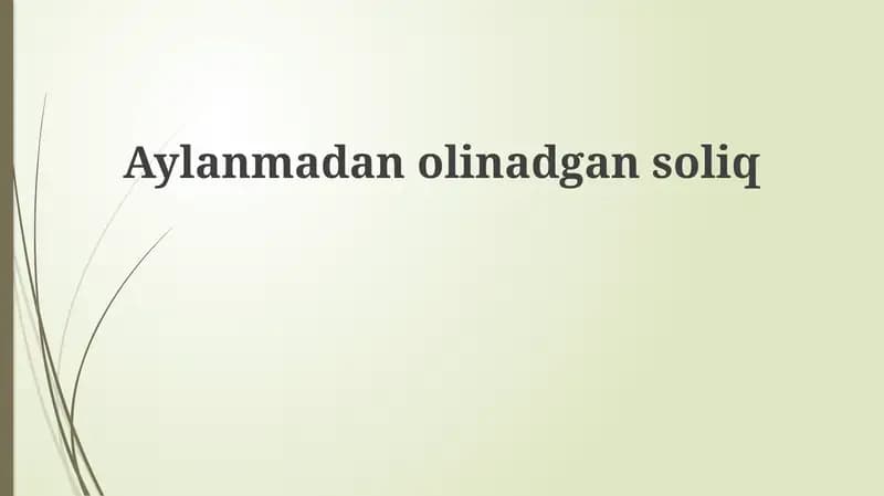 Ruxsatnomasiz to'lanadigan soliqlar