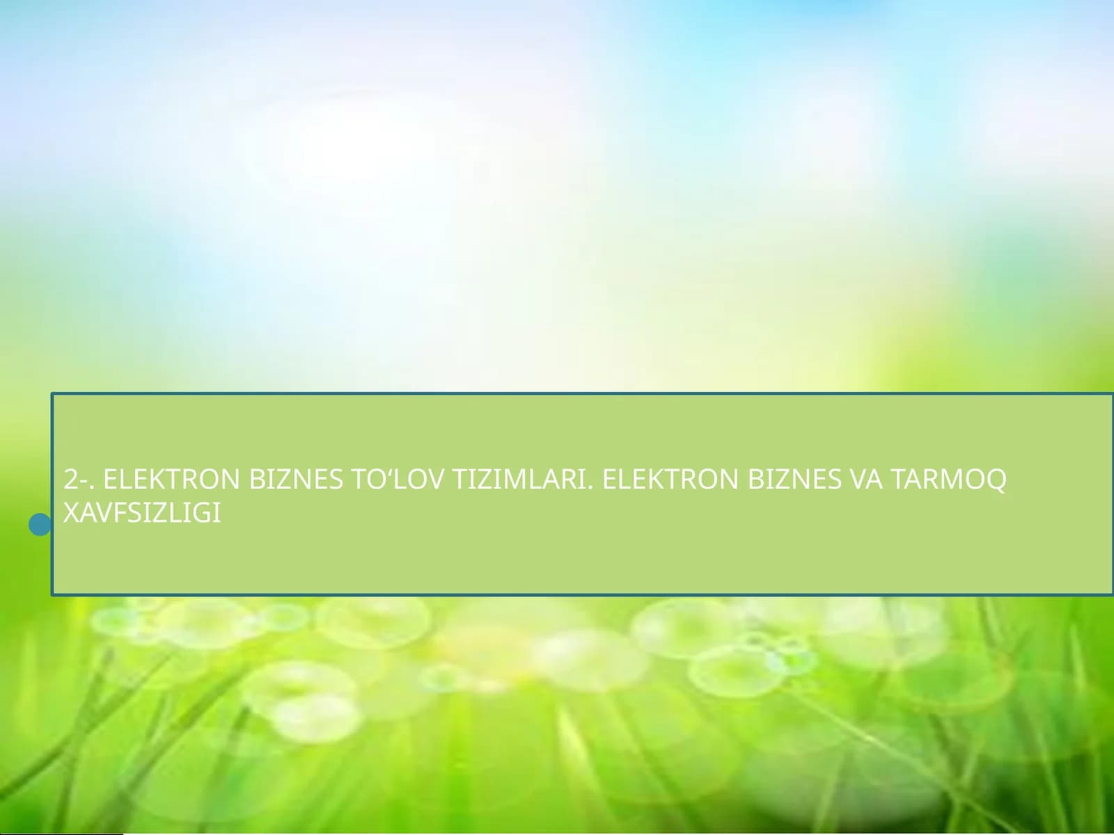 Elektron tizimlar va tariflar