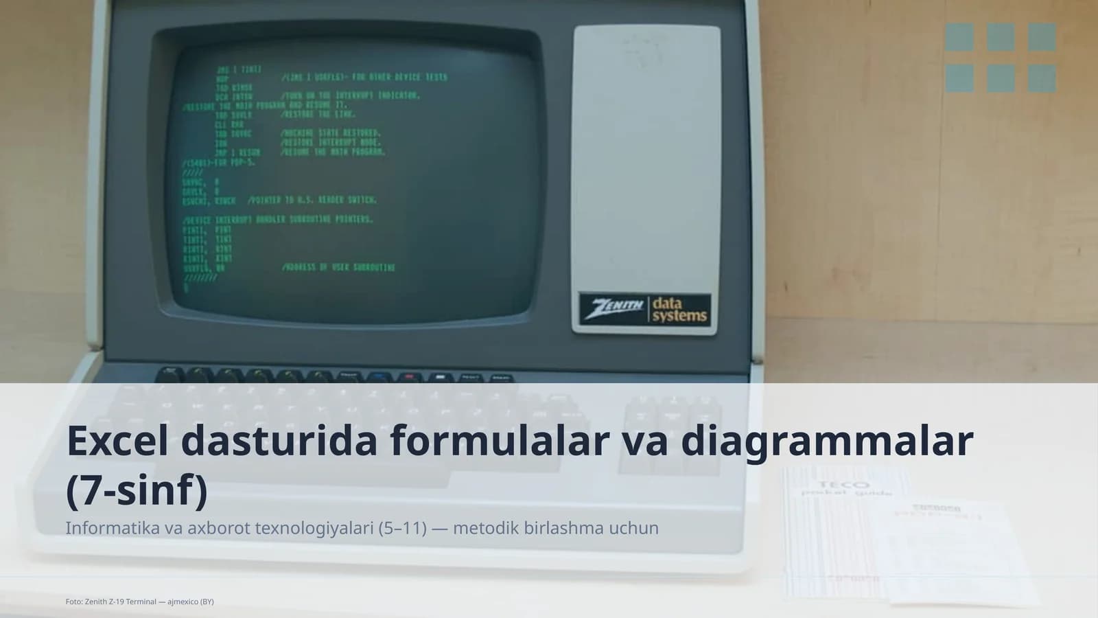 Excel dasturida formulalar va diagrammalar (7-sinf)