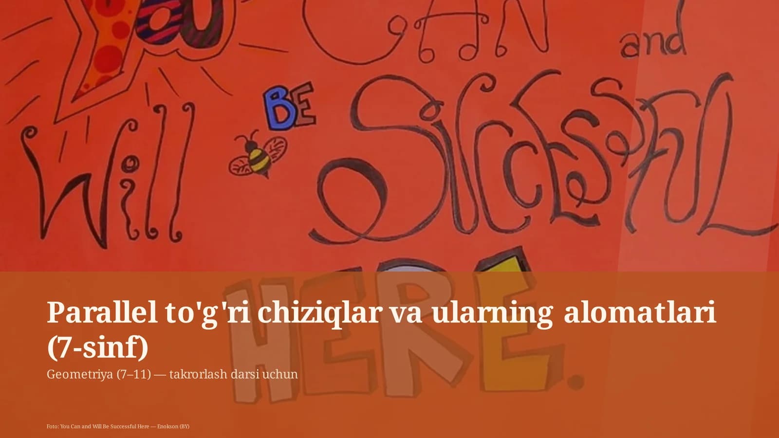 Parallel to'g'ri chiziqlar va ularning alomatlari (7-sinf)