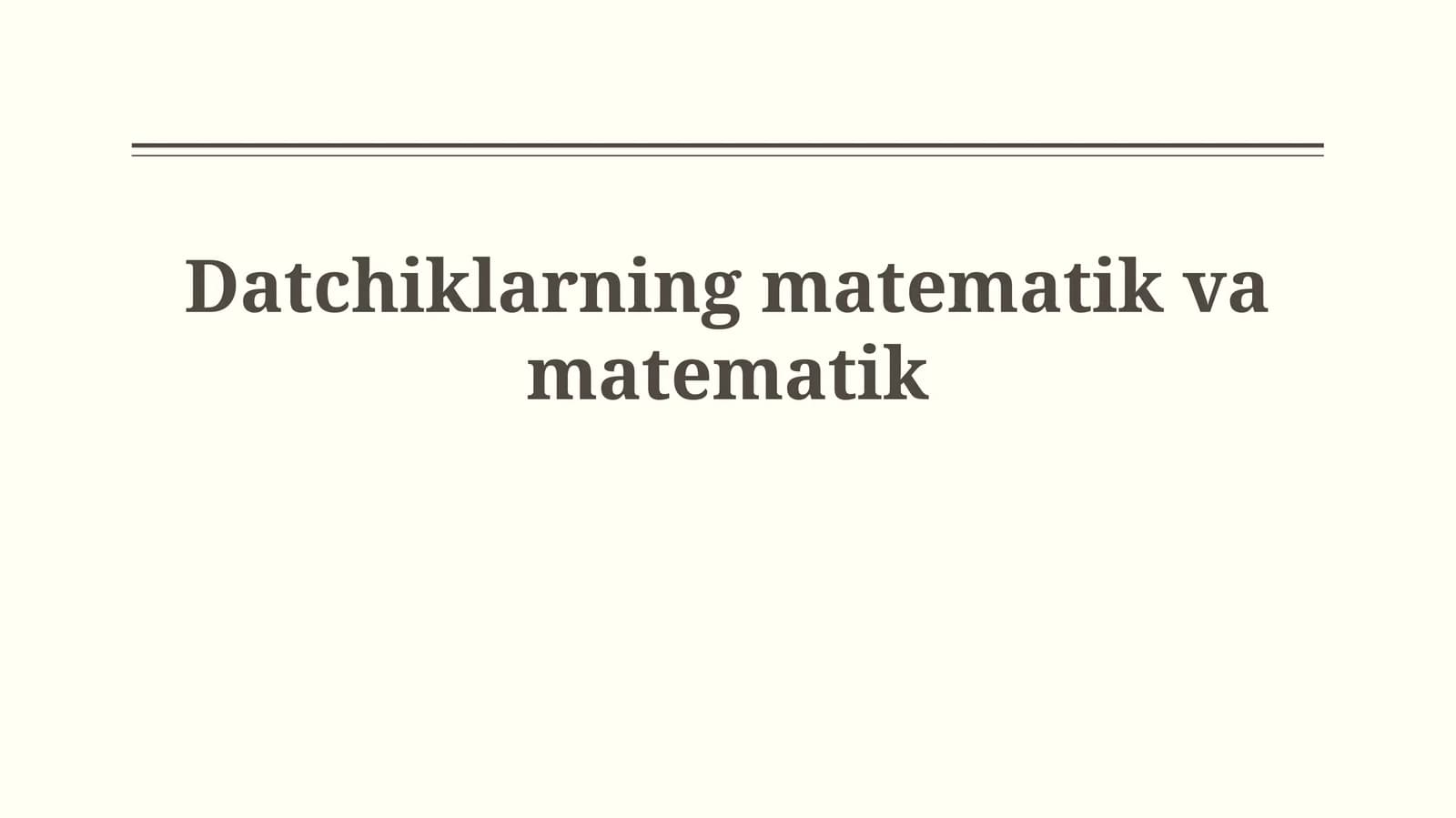 Datchiklarning matematik modellarini yaratish