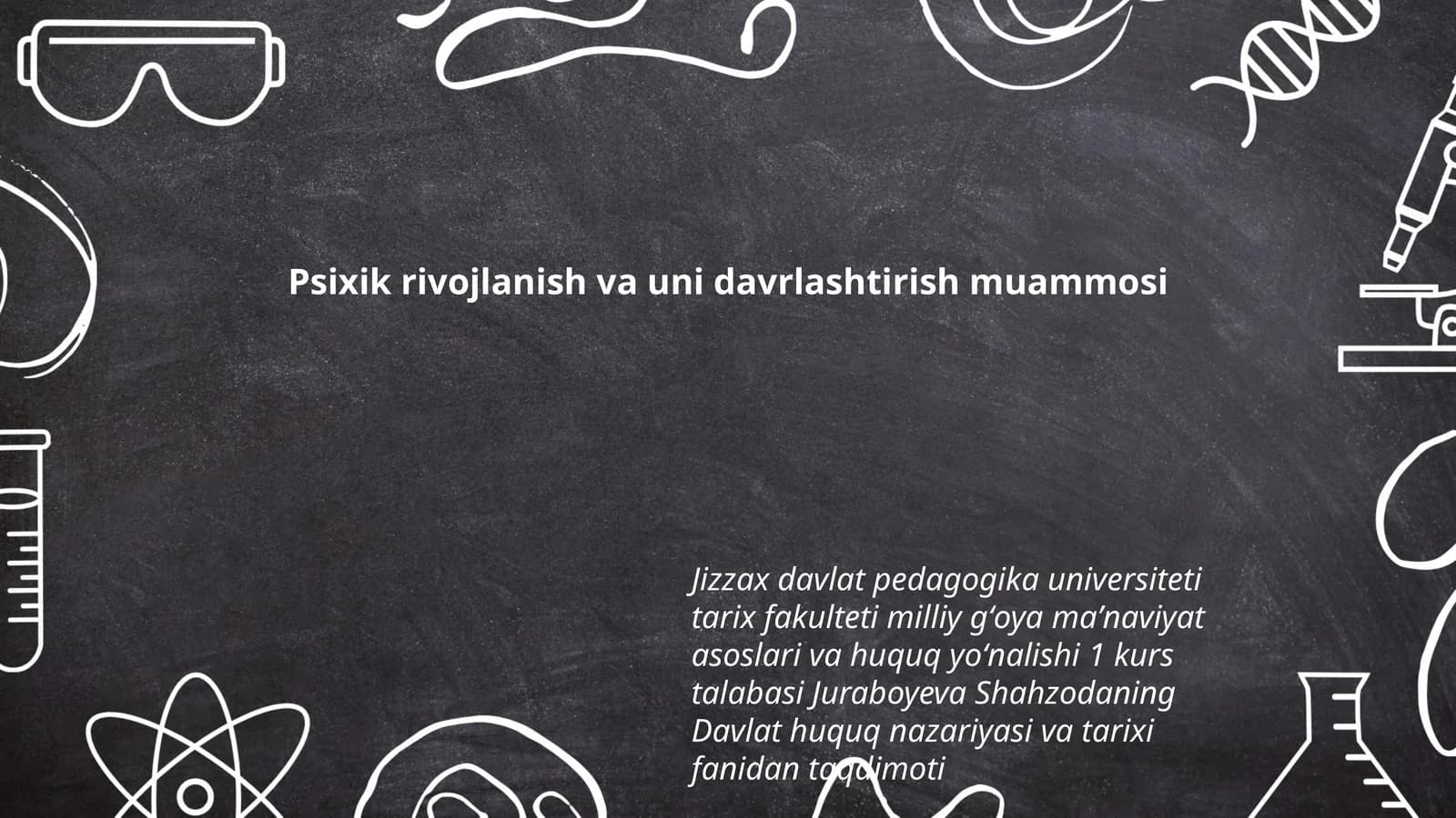 Psixik rivojlanish va uni davrlashtirish muammosi