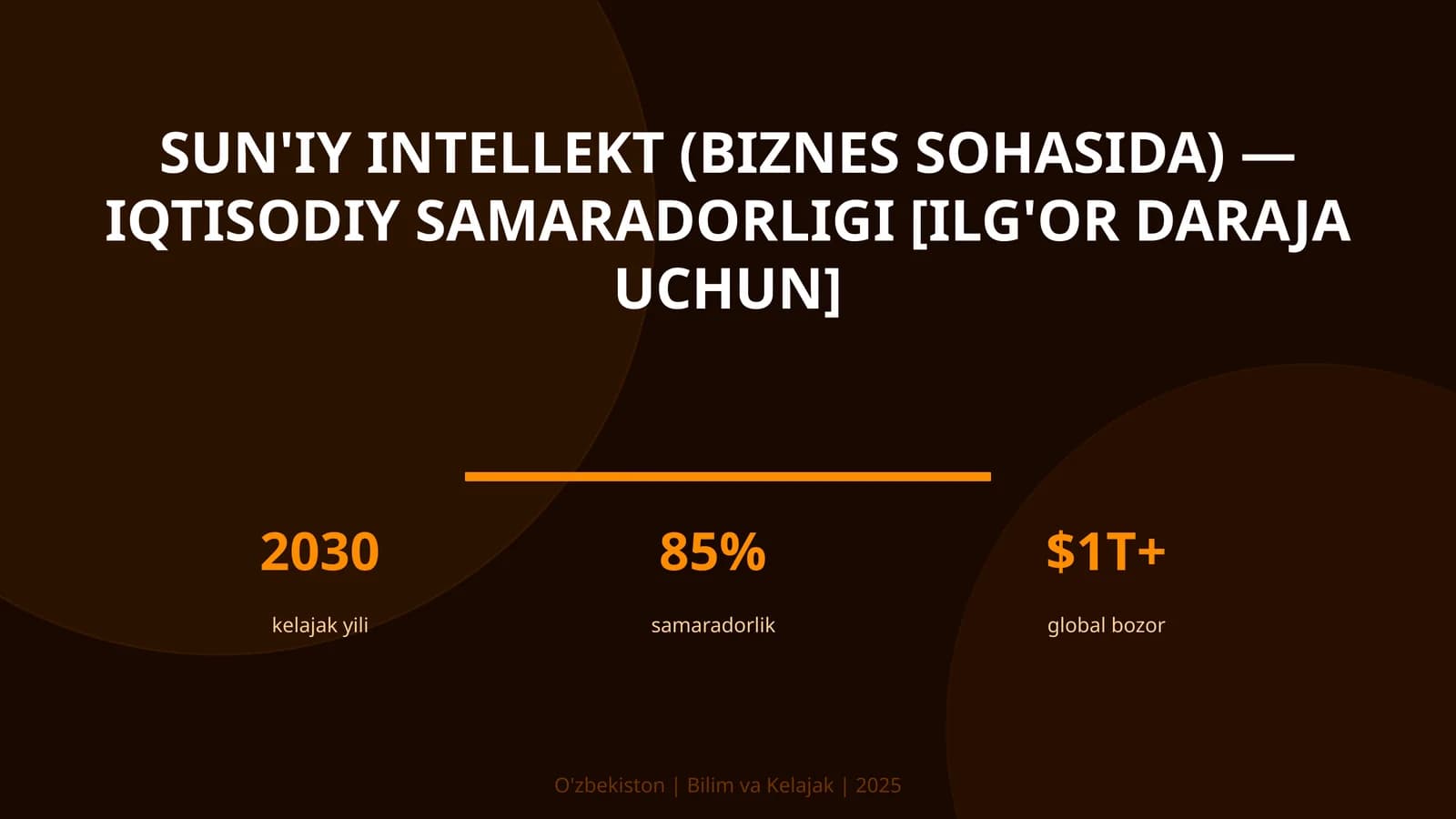Sun'iy Intellekt (Biznes Sohasida) - Iqtisodiy Samaradorligi [Ilg'or Daraja Uchun]