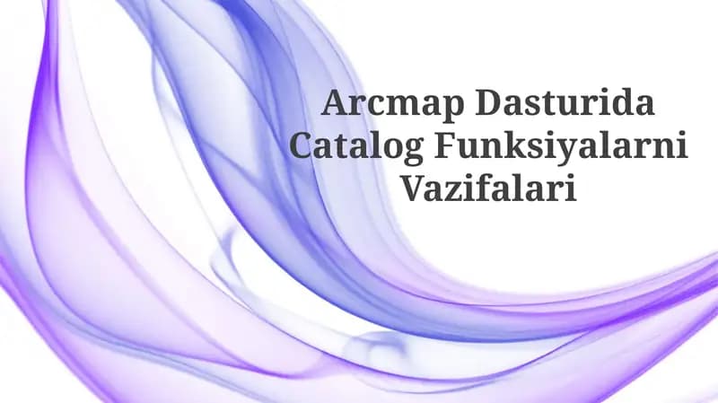 Arcmap Dasturida CatalogFunksiyalari