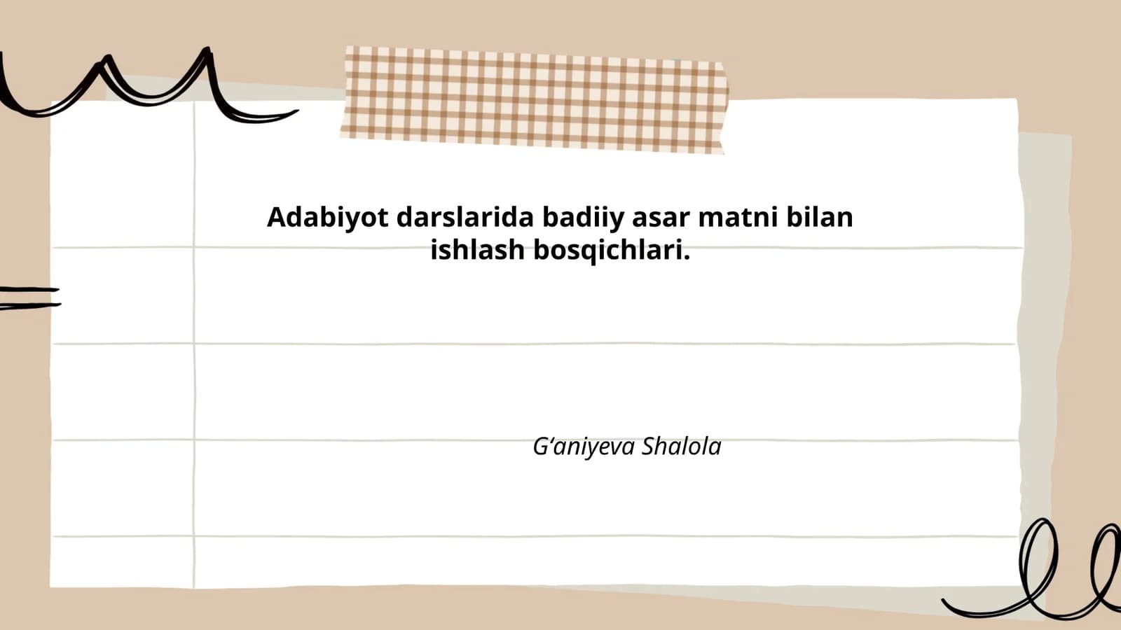 Adabiyot darslarida badiiy asar matni bilan ishlash bosqichlari