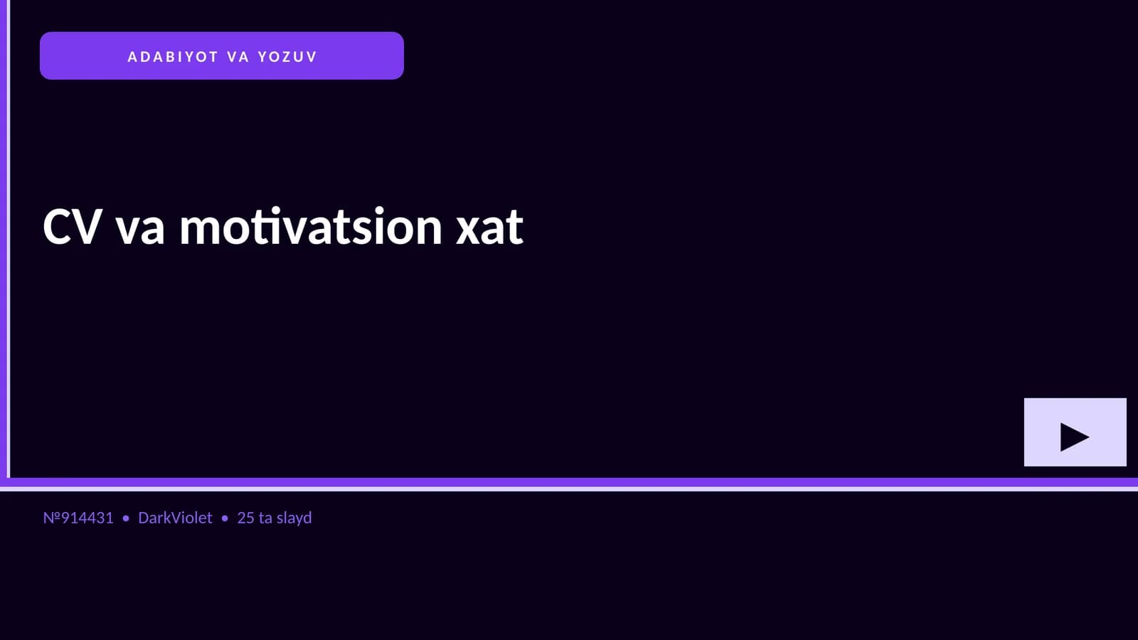 CV va motivatsion xat