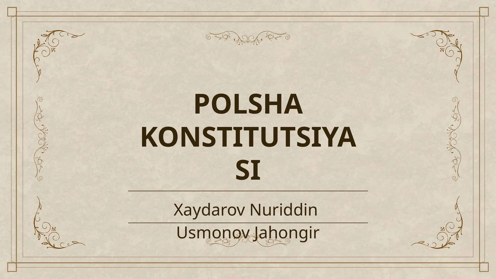 POLSHA KONSTITUTSIYASI