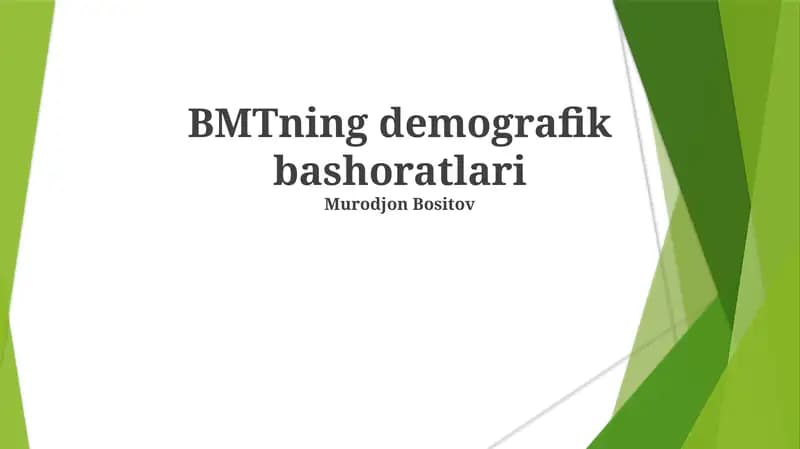 BMTning demografik bashoratlari