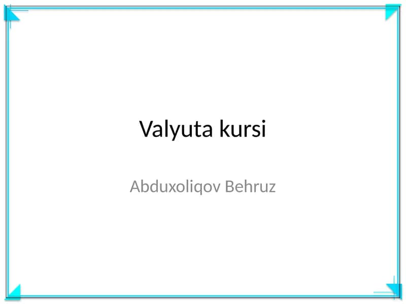 Valyuta kursi