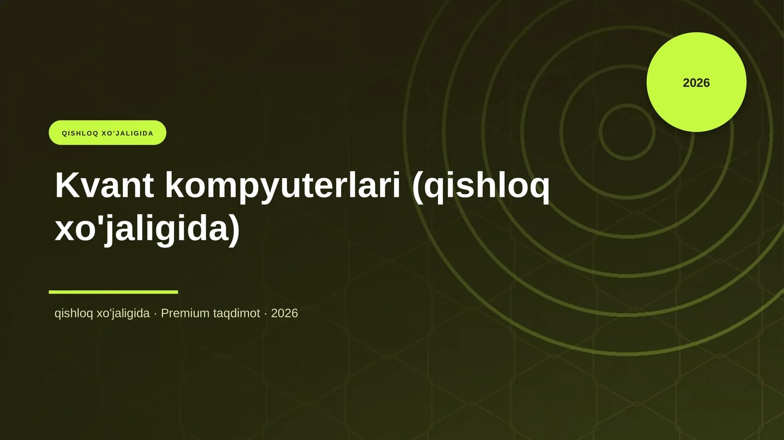 Kvant kompyuterlari (qishloq xo'jaligida)