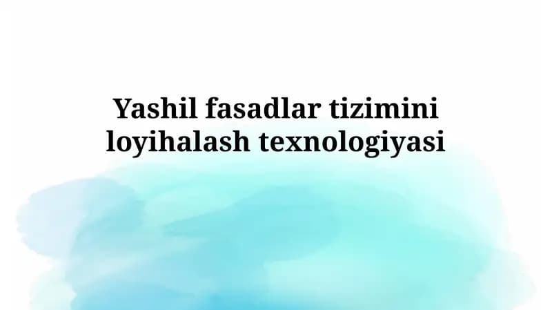 Yashil fasadlar tizimi