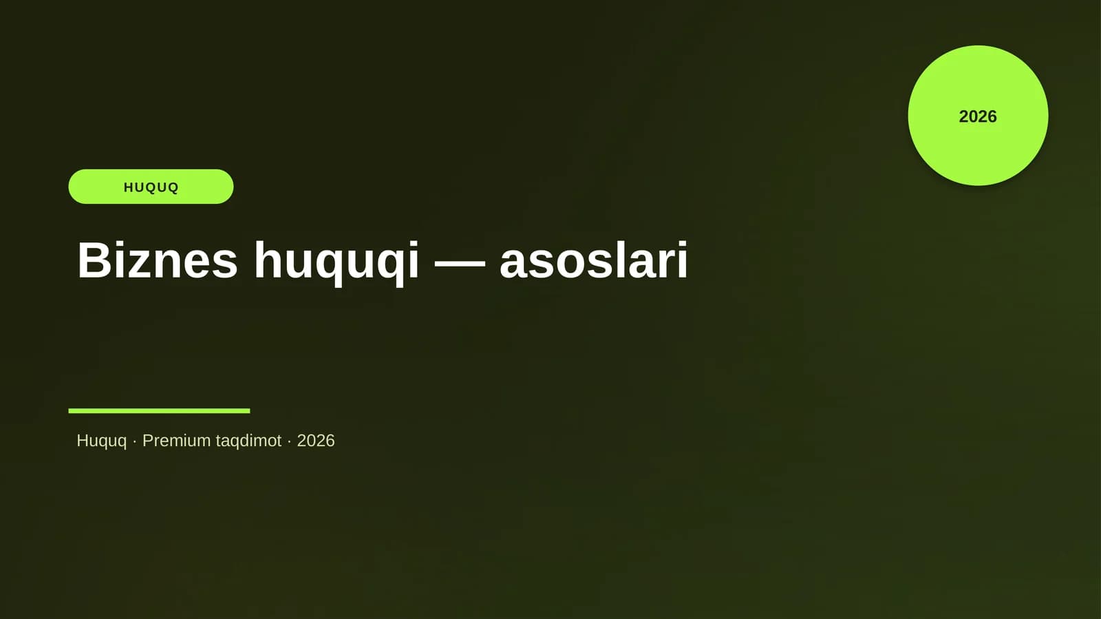 Biznes huquqi — asoslari