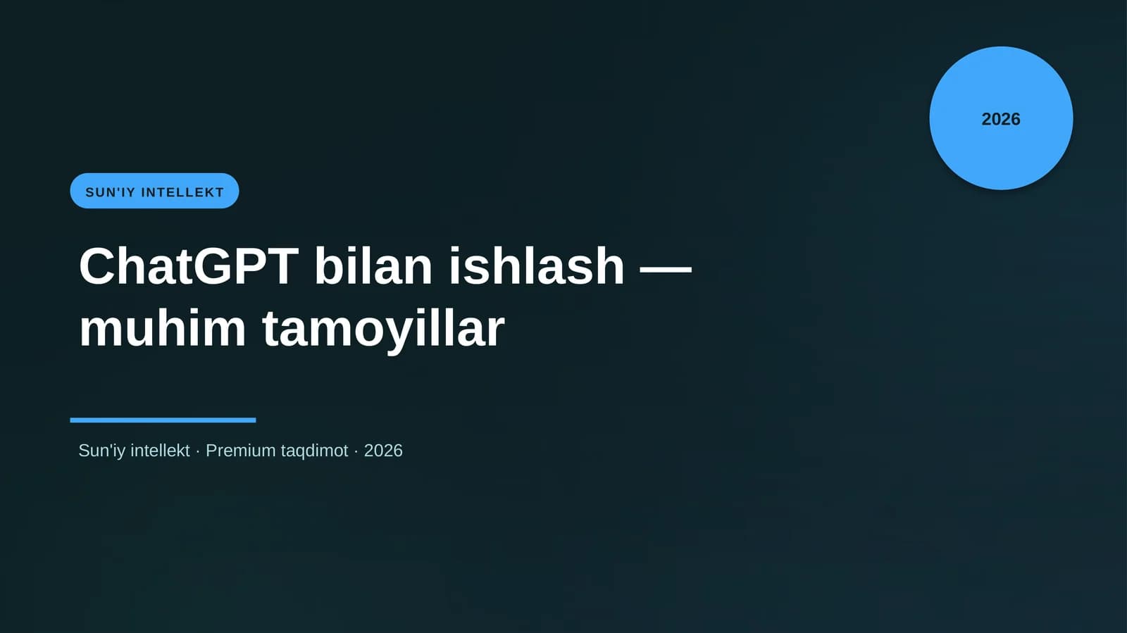 ChatGPT bilan ishlash — muhim tamoyillar