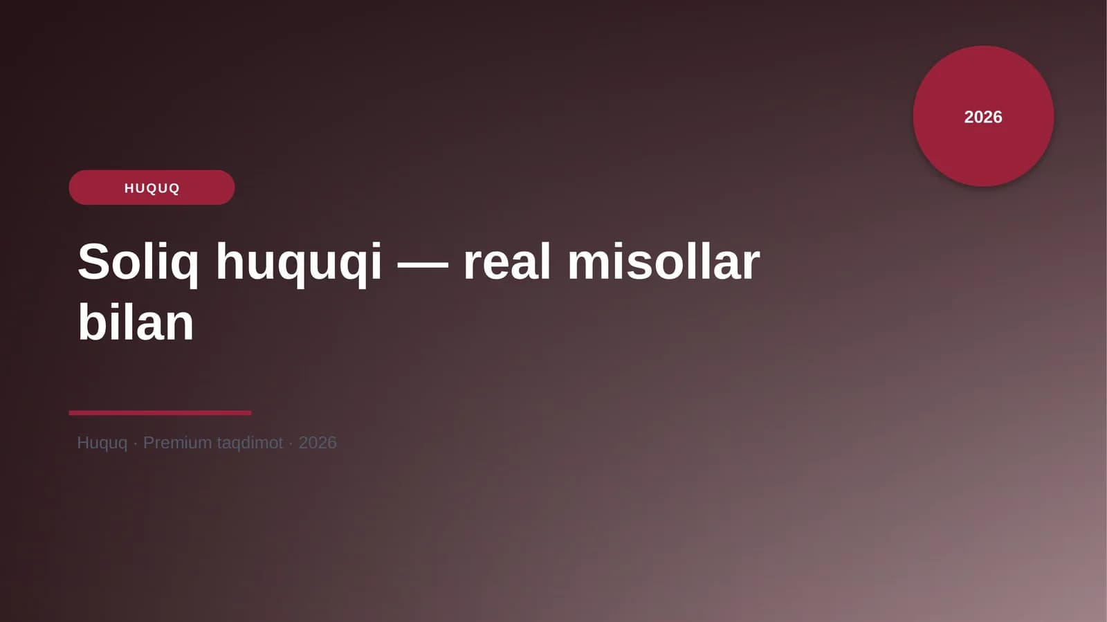 Soliq huquqi — real misollar bilan