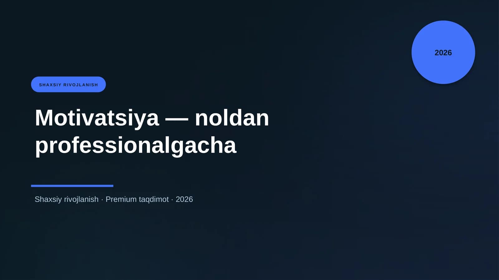 Motivatsiya — noldan professionalgacha