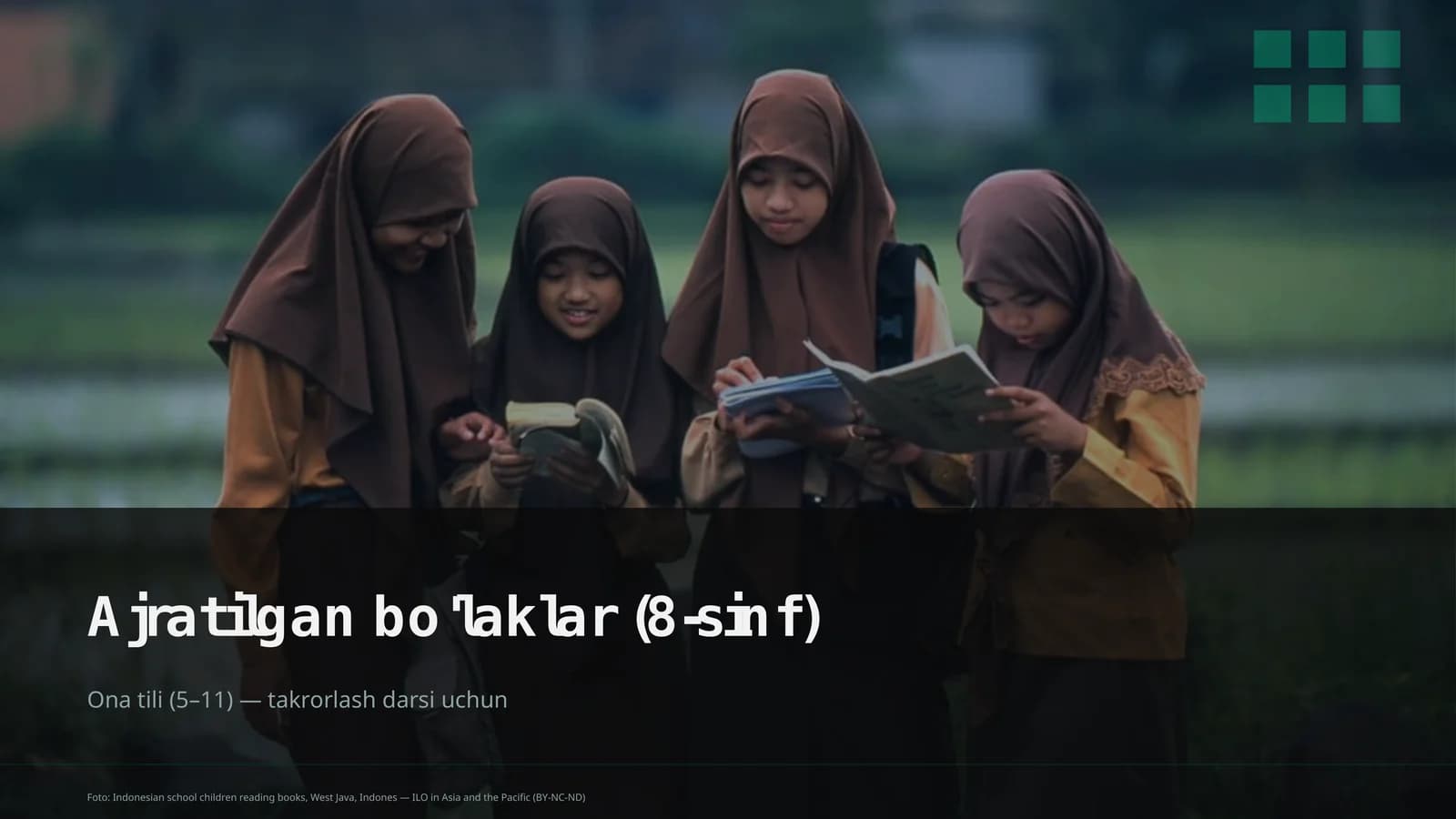 Ajratilgan bo'laklar (8-sinf)