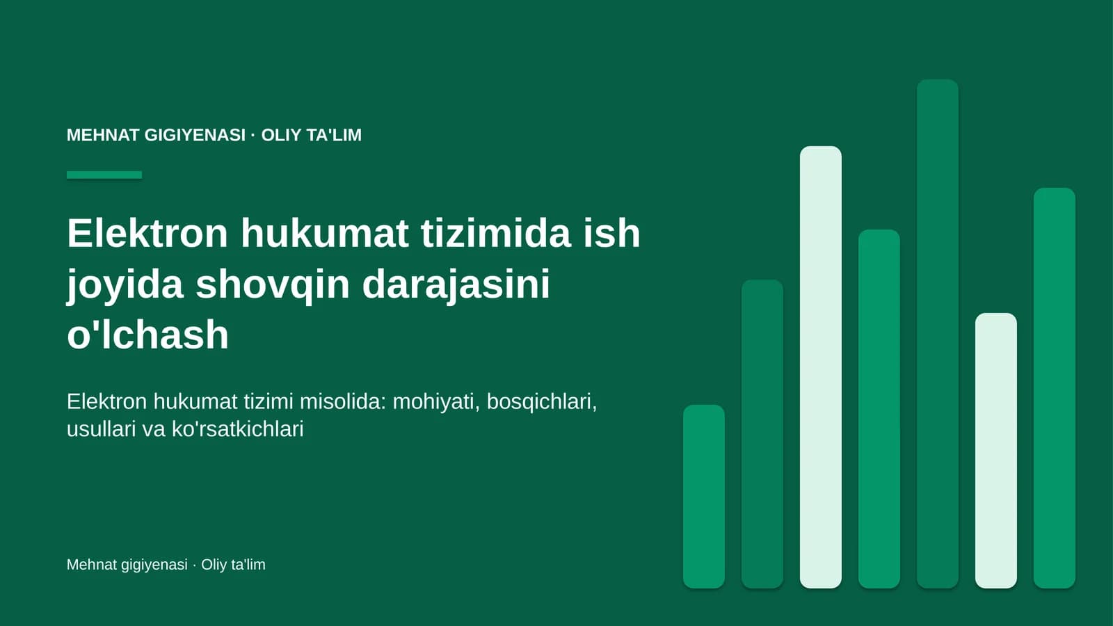 Elektron hukumat tizimida ish joyida shovqin darajasini o'lchash