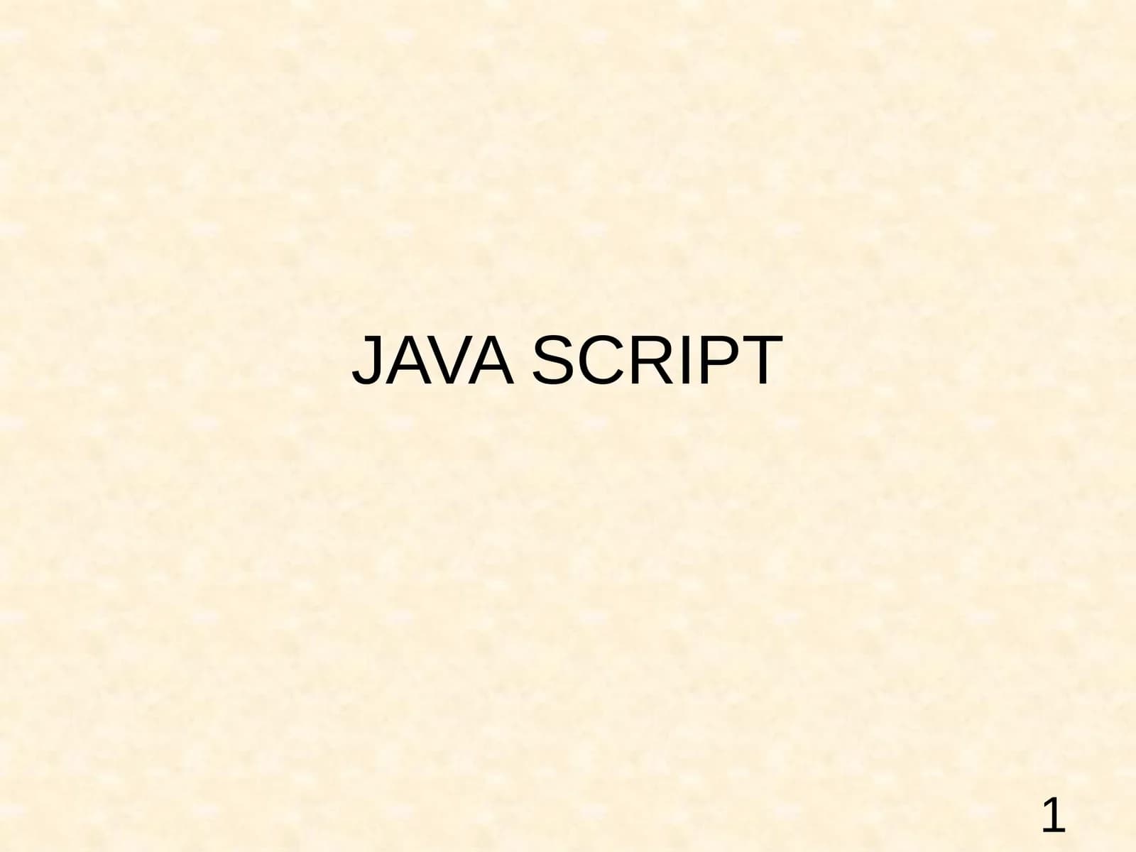 JAVA SCRIPT