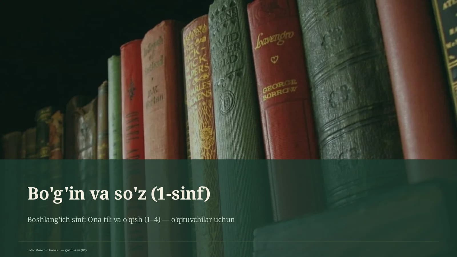 Bo'g'in va so'z (1-sinf)