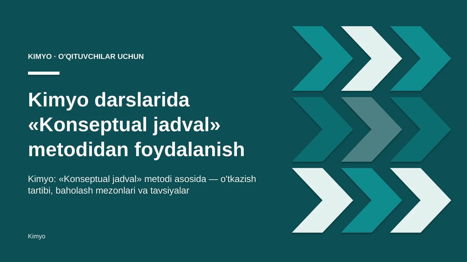 kimyo darslarida konseptual jadval metodidan foydalanish 4776