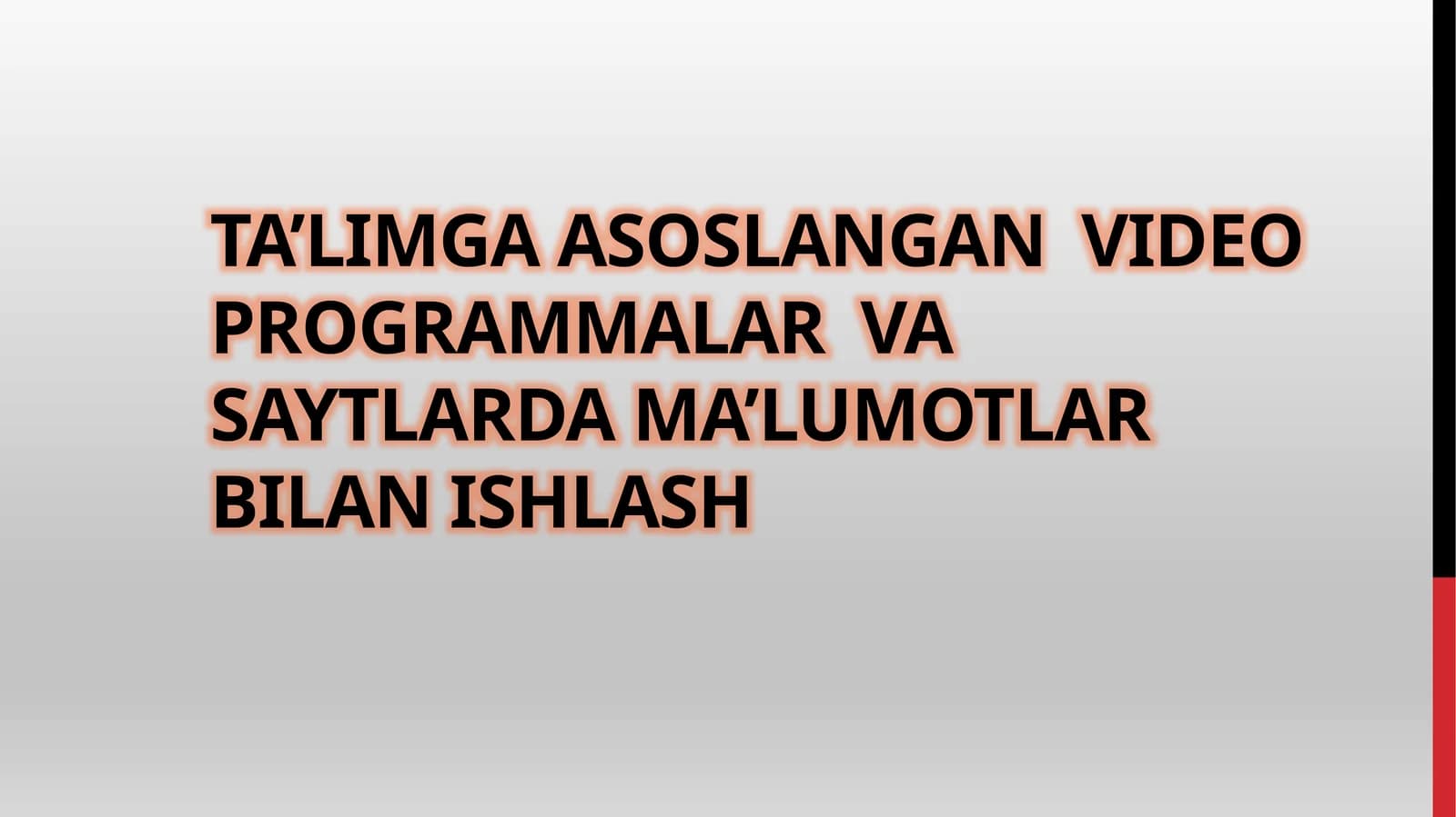 Video Fayllarni Joylash va Tahrirlash
