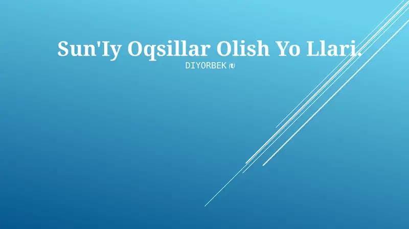 Sun'Iy Oqsillar Olish Yo Llari