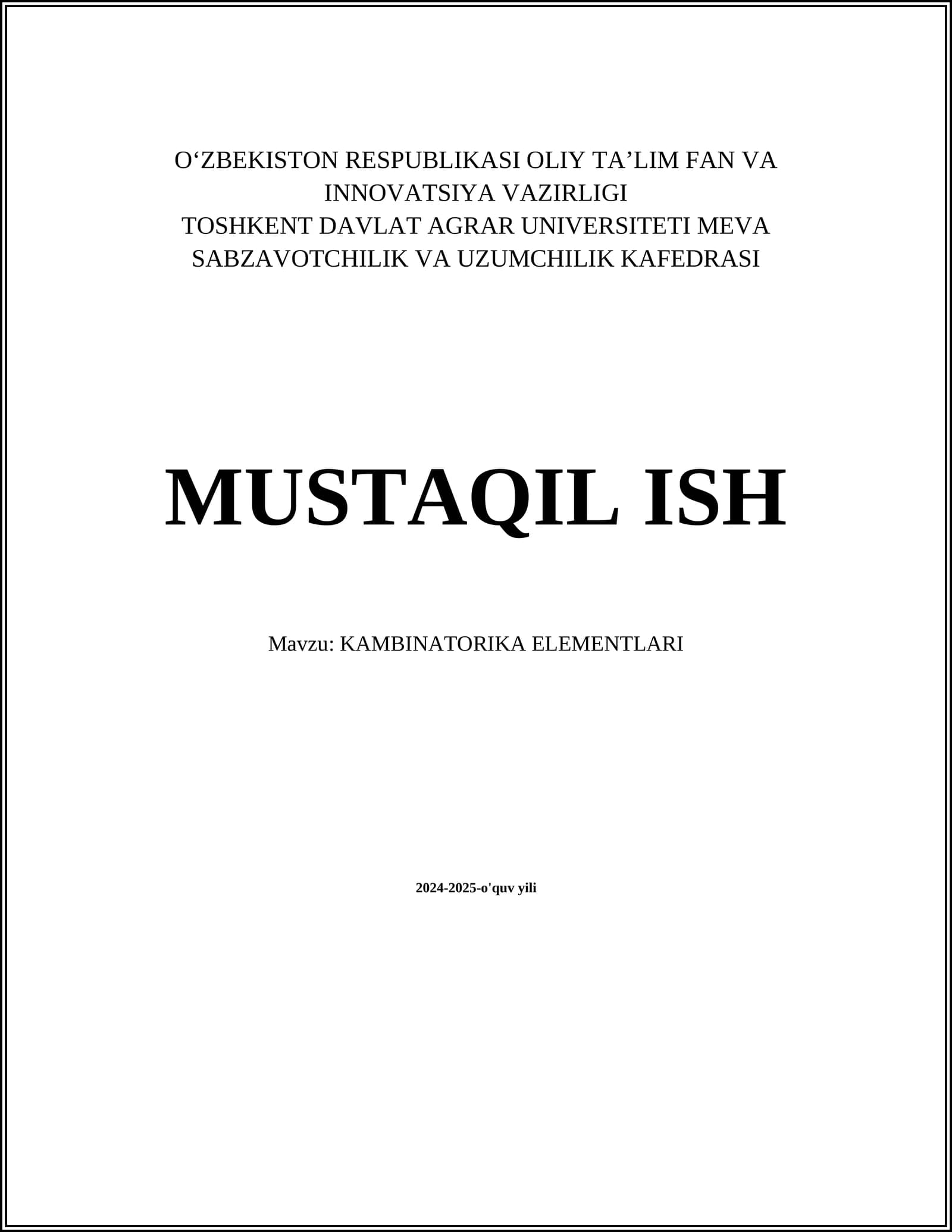 KAMBINATORIKA ELEMENTLARI