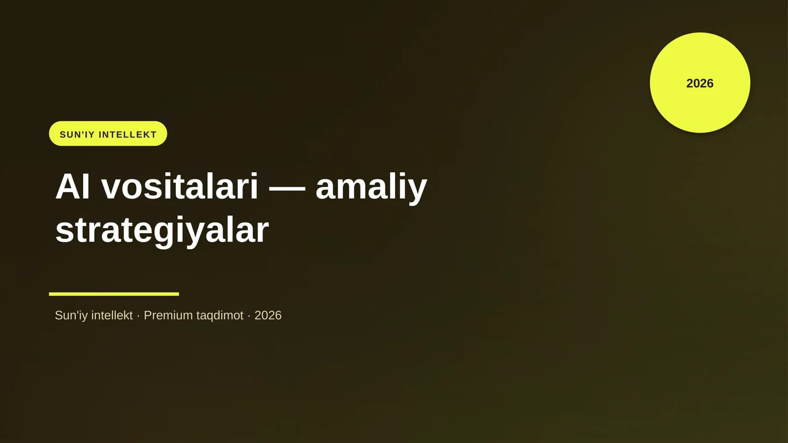 AI vositalari — amaliy strategiyalar