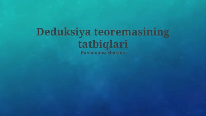 Deduksiya teoremasi