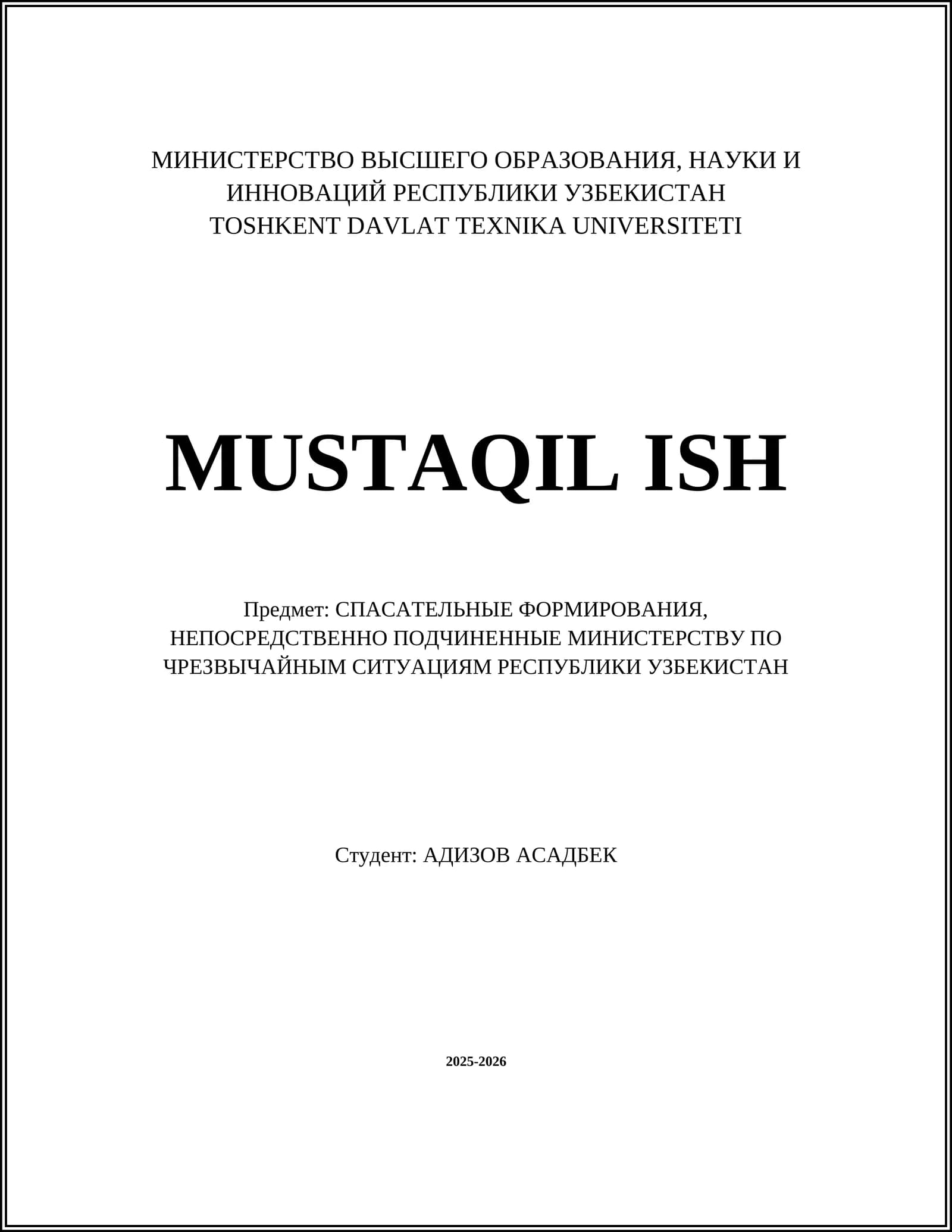 MUSTAQIL ISH